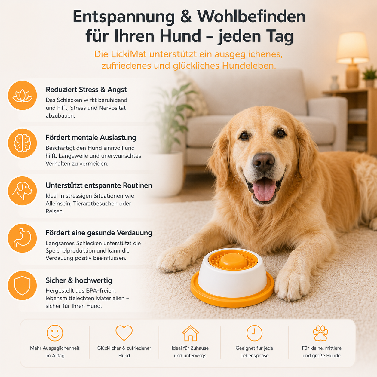 LickiMat für Hunde Interaktive Schleckmatte für Hunde