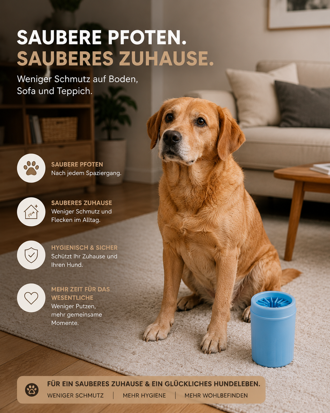 Saubere Hundepfoten und weniger Schmutz im Zuhause