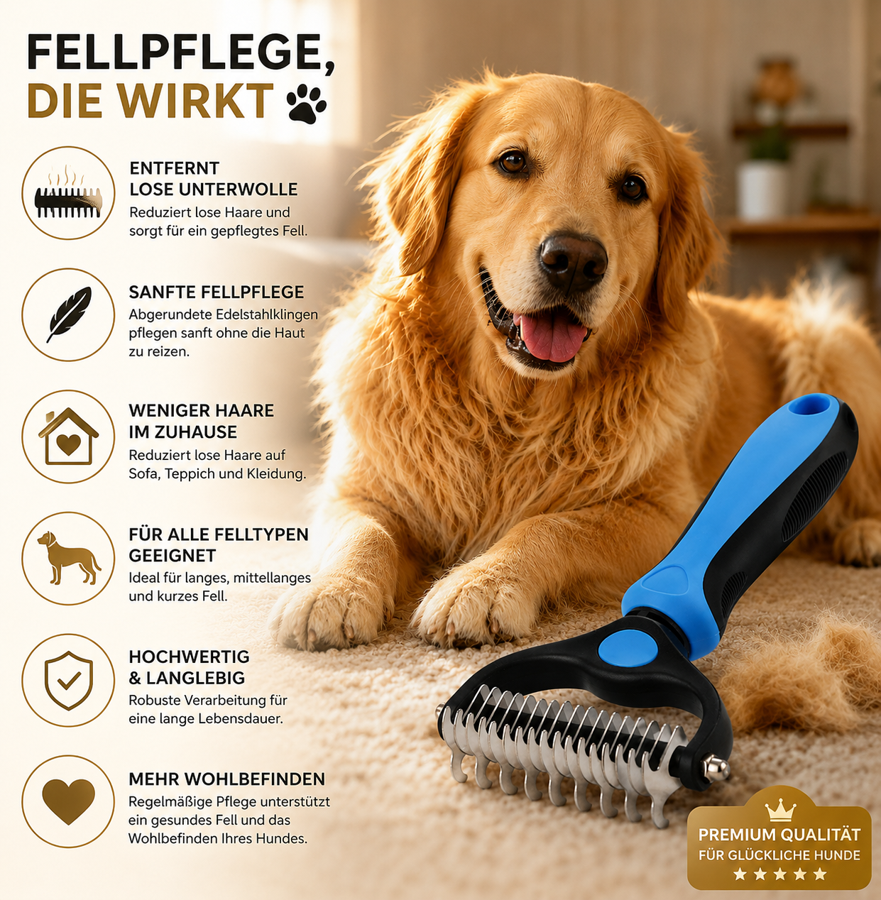 Entfilzungsbürste Hund für verfilztes Fell