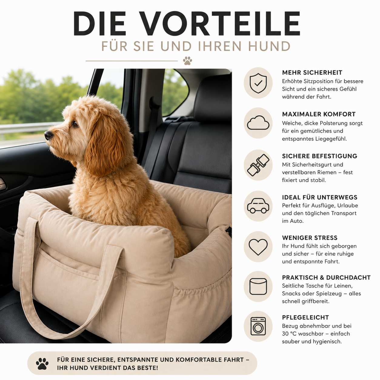 Hunde Autositz für sichere Autofahrten