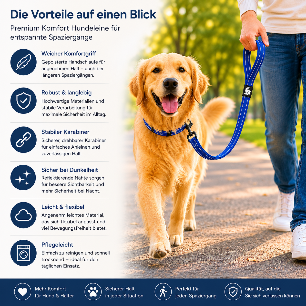 Hund mit Premium Hundeleine