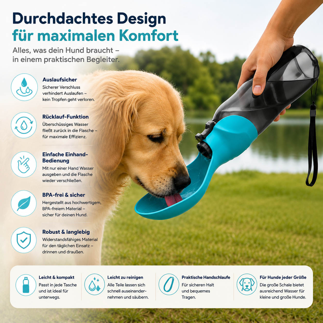 Hundetrinkflasche für Hunde unterwegs