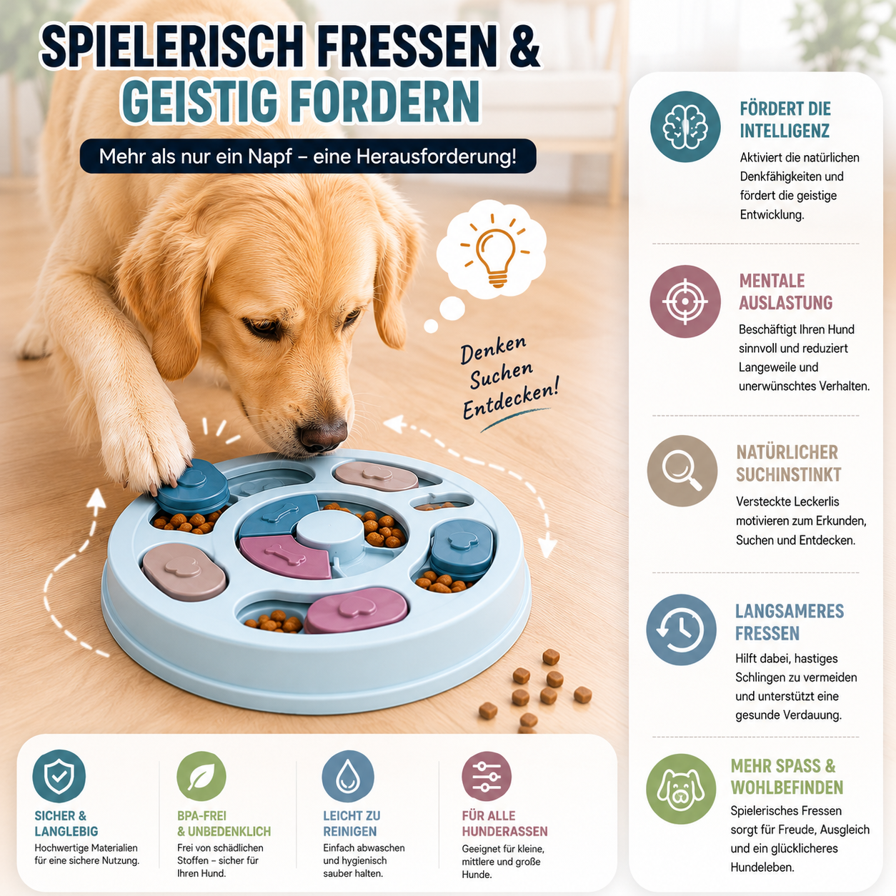 Langsamer Fressnapf für Hunde