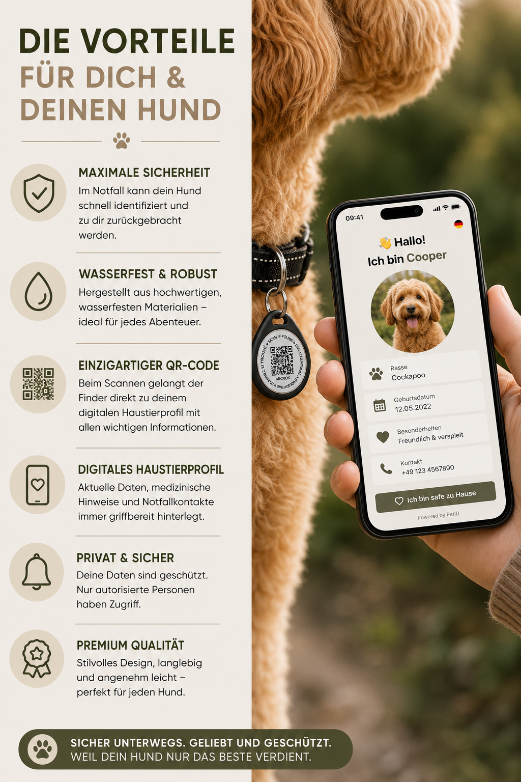 Digitale Hundemarke mit QR Code