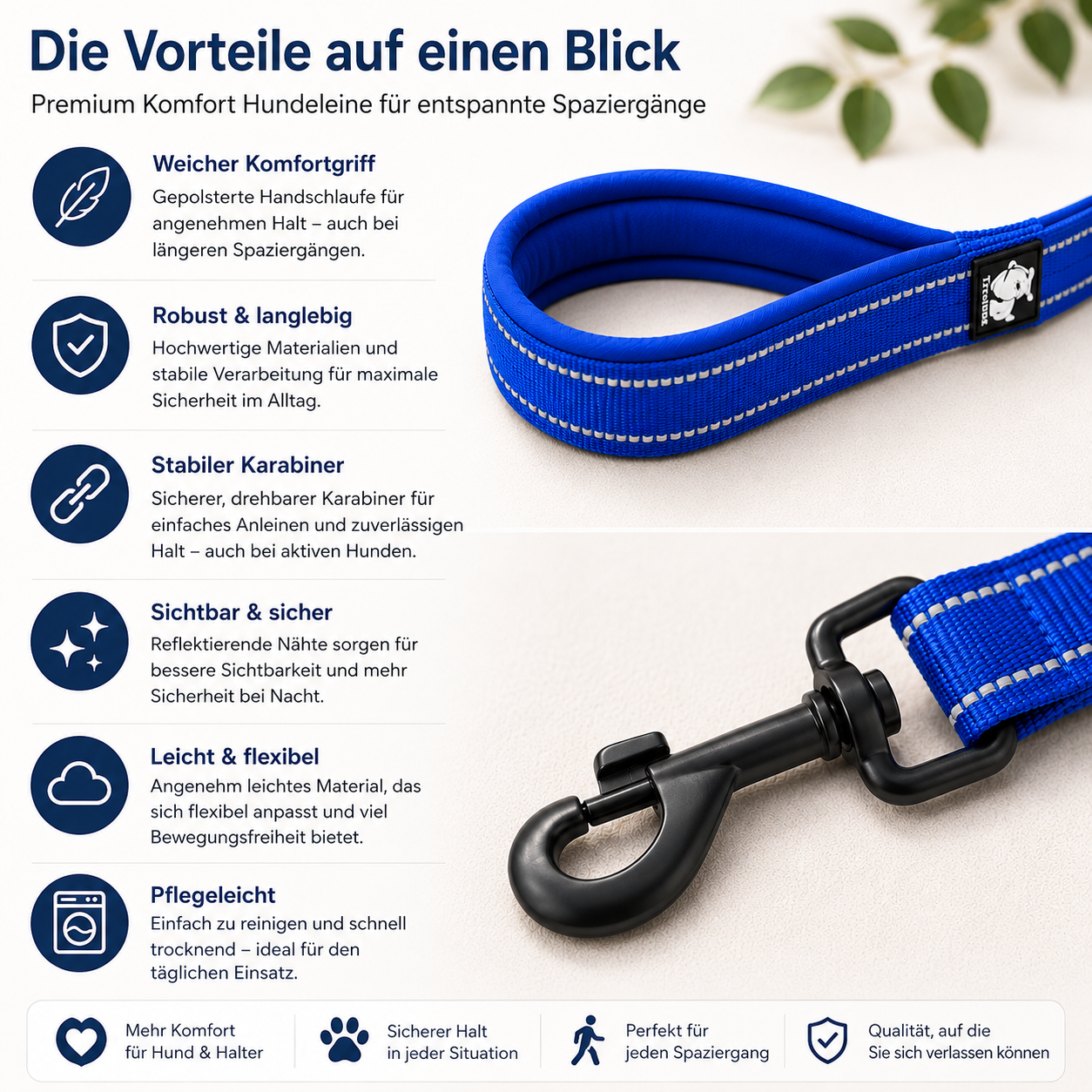 Robuste Premium Hundeleine im Einsatz