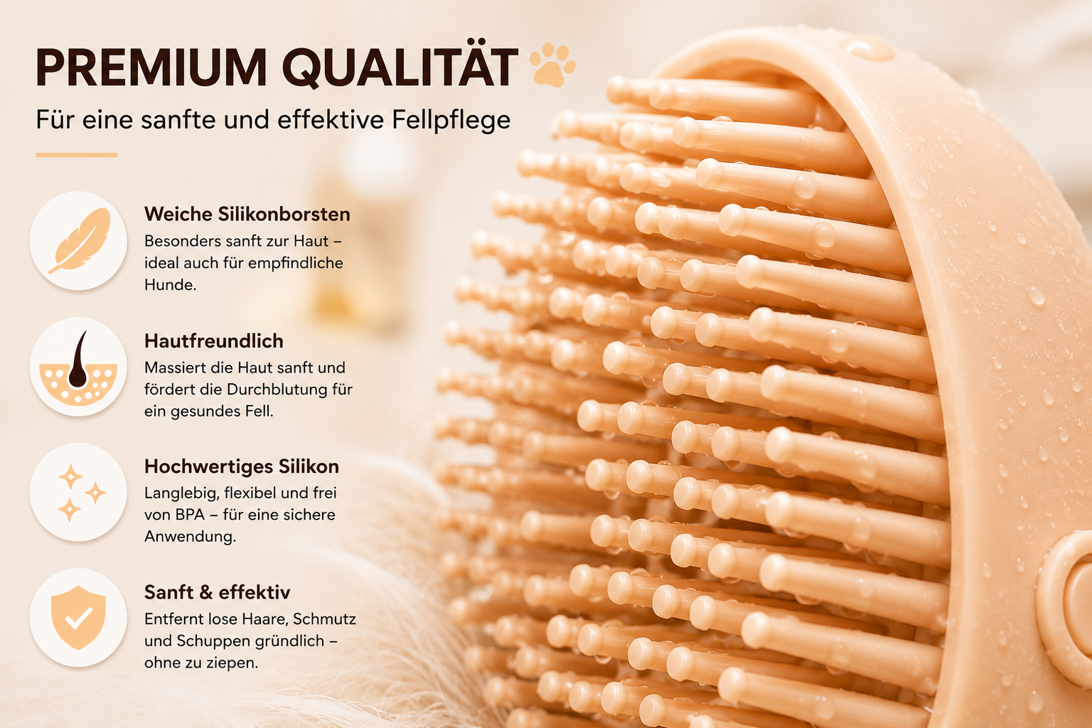 Massagebürste Hund mit Silikonborsten