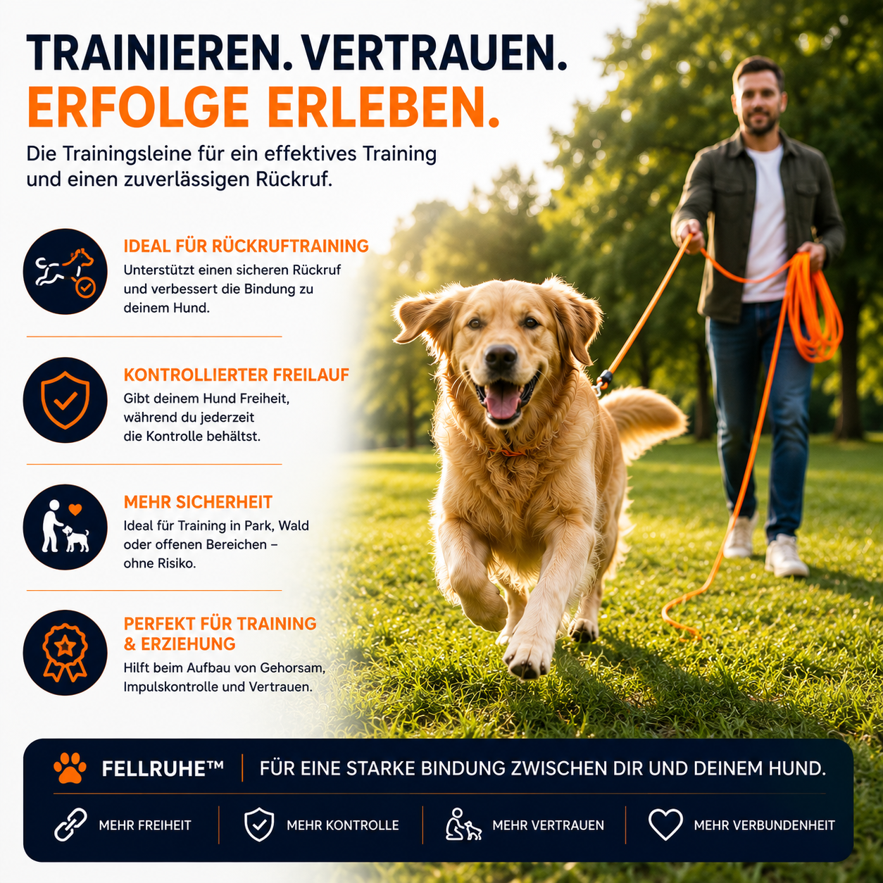 Trainingsleine Hund für Alltag und Hundeschule