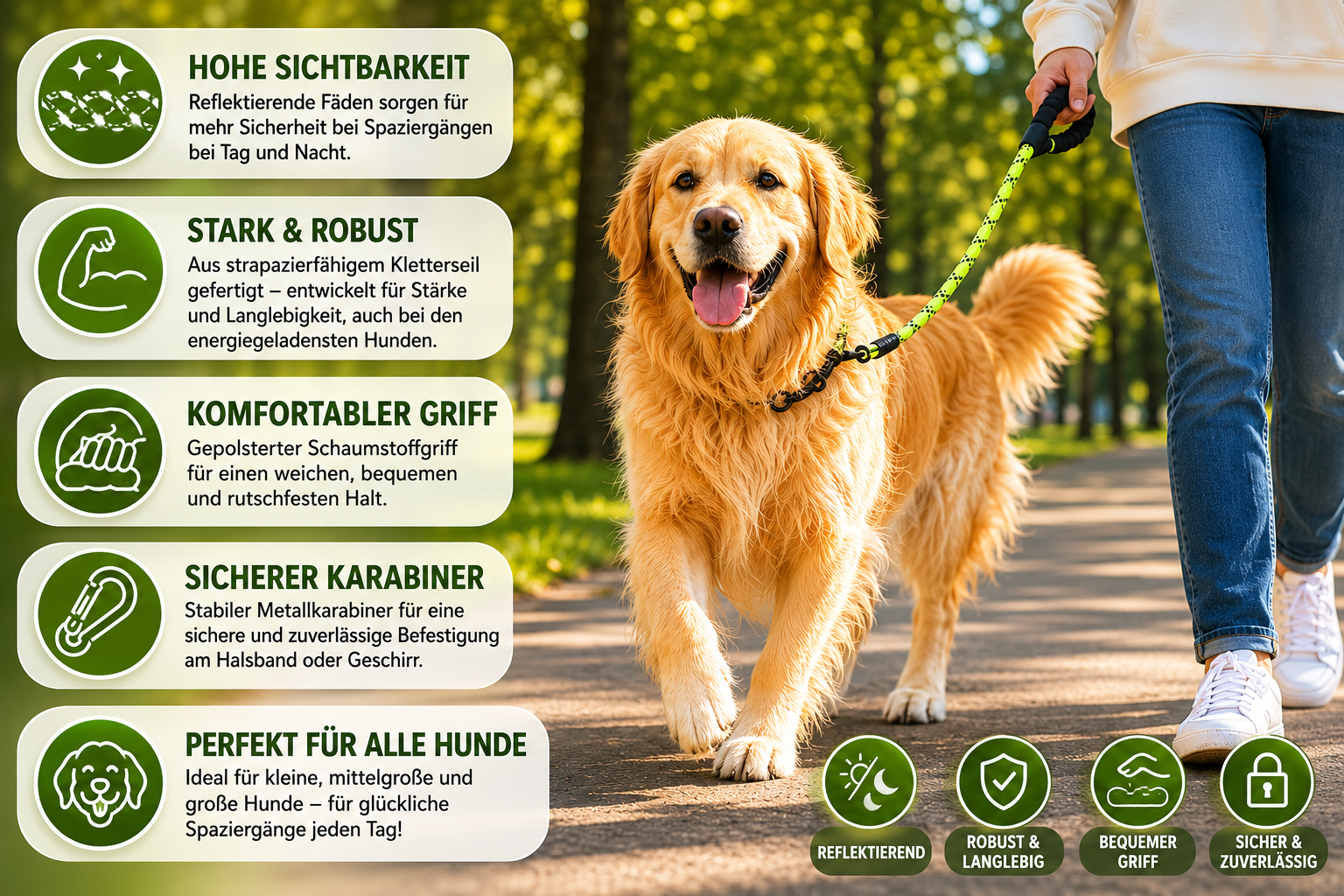 Hundeleine für kleine und große Hunde